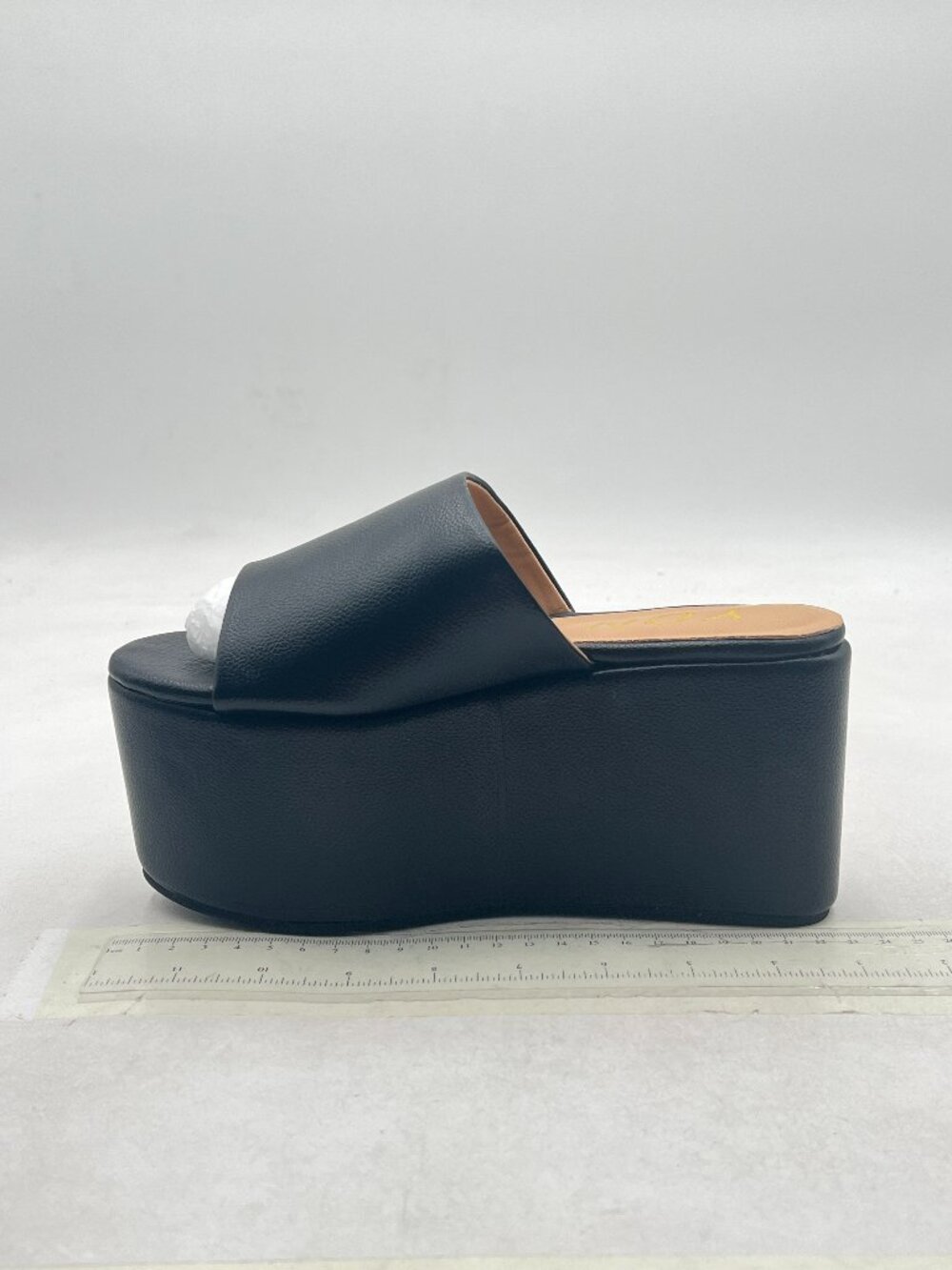 YDN Black Mules Wedge Heel Slippers Platform Heels Open Toe Slip On Shoes Shoppi